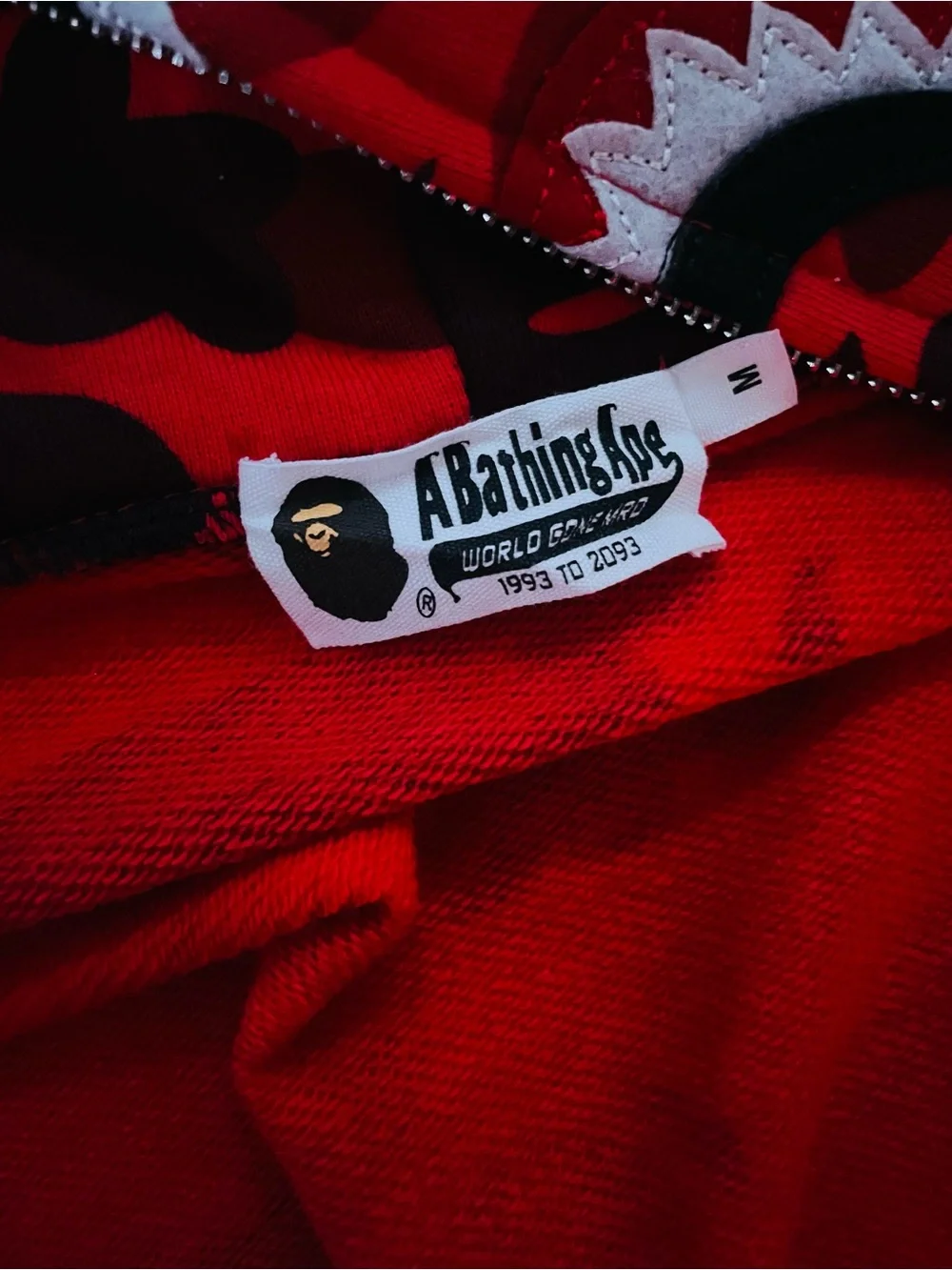 BAPE Color Camo Shark Full Zip Hoodie Red